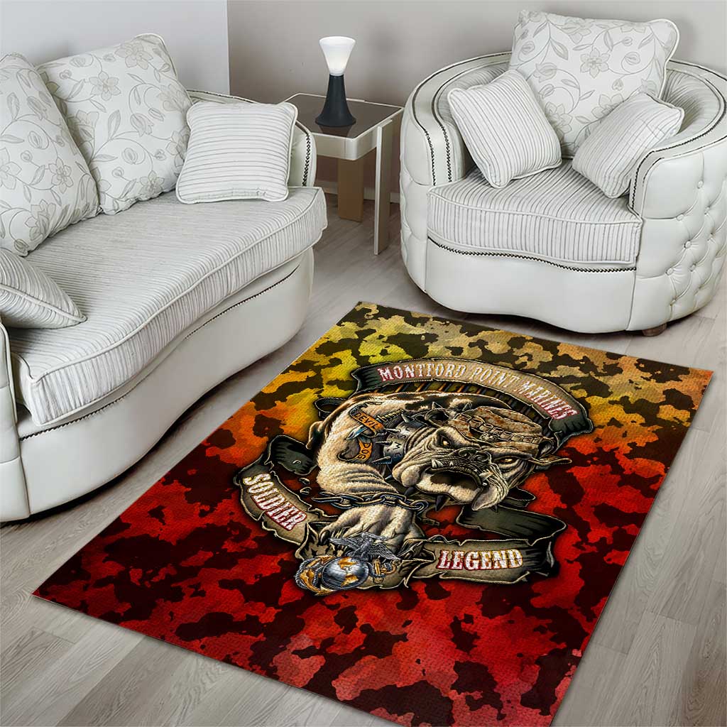 Chesty The Bulldog: Mascot Of Valor Area Rug - Wonder Print Shop