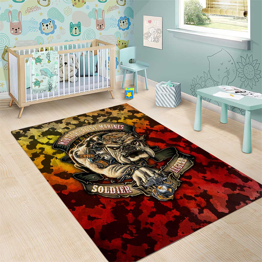 Chesty The Bulldog: Mascot Of Valor Area Rug - Wonder Print Shop
