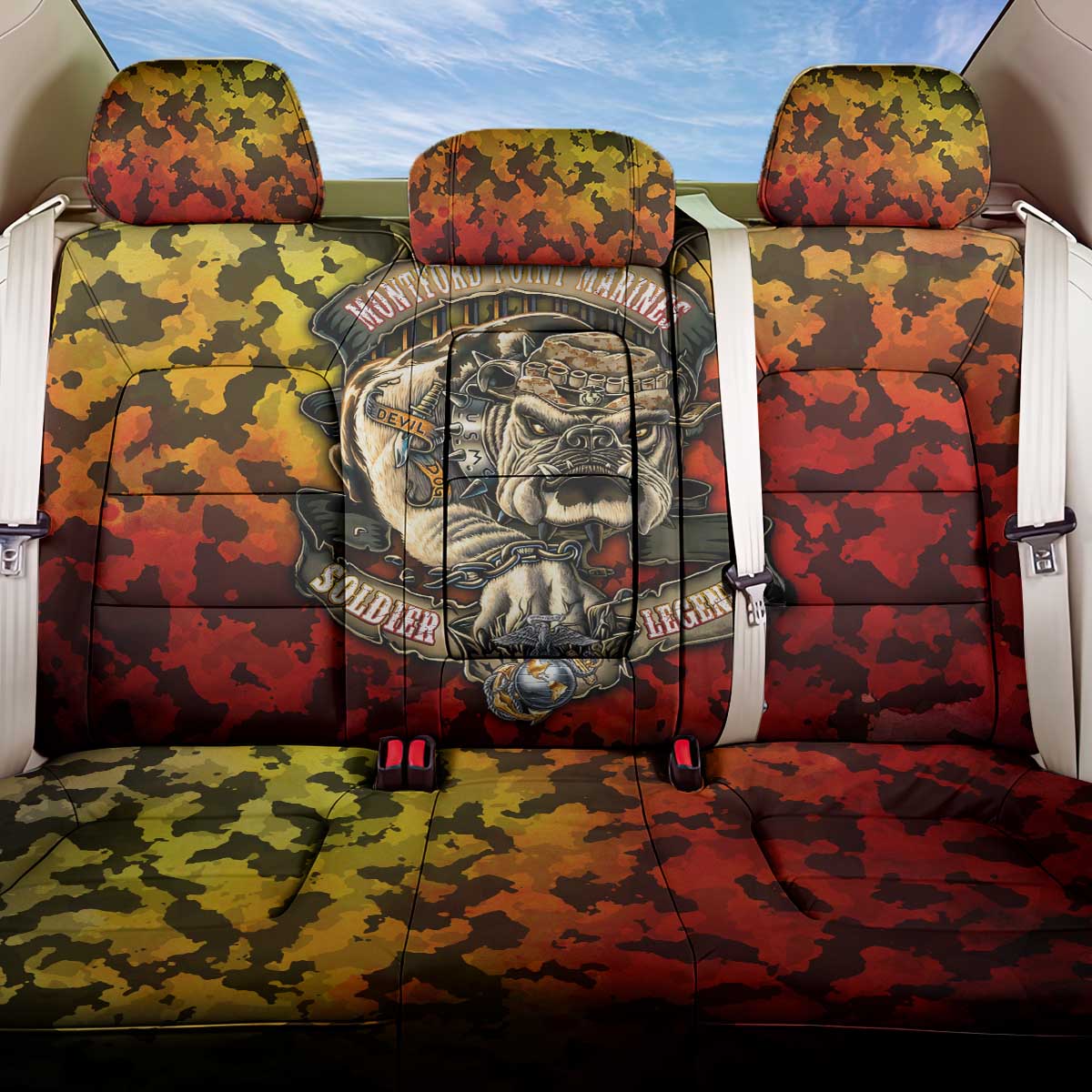 Chesty The Bulldog: Mascot Of Valor Back Car Seat Cover - Wonder Print Shop