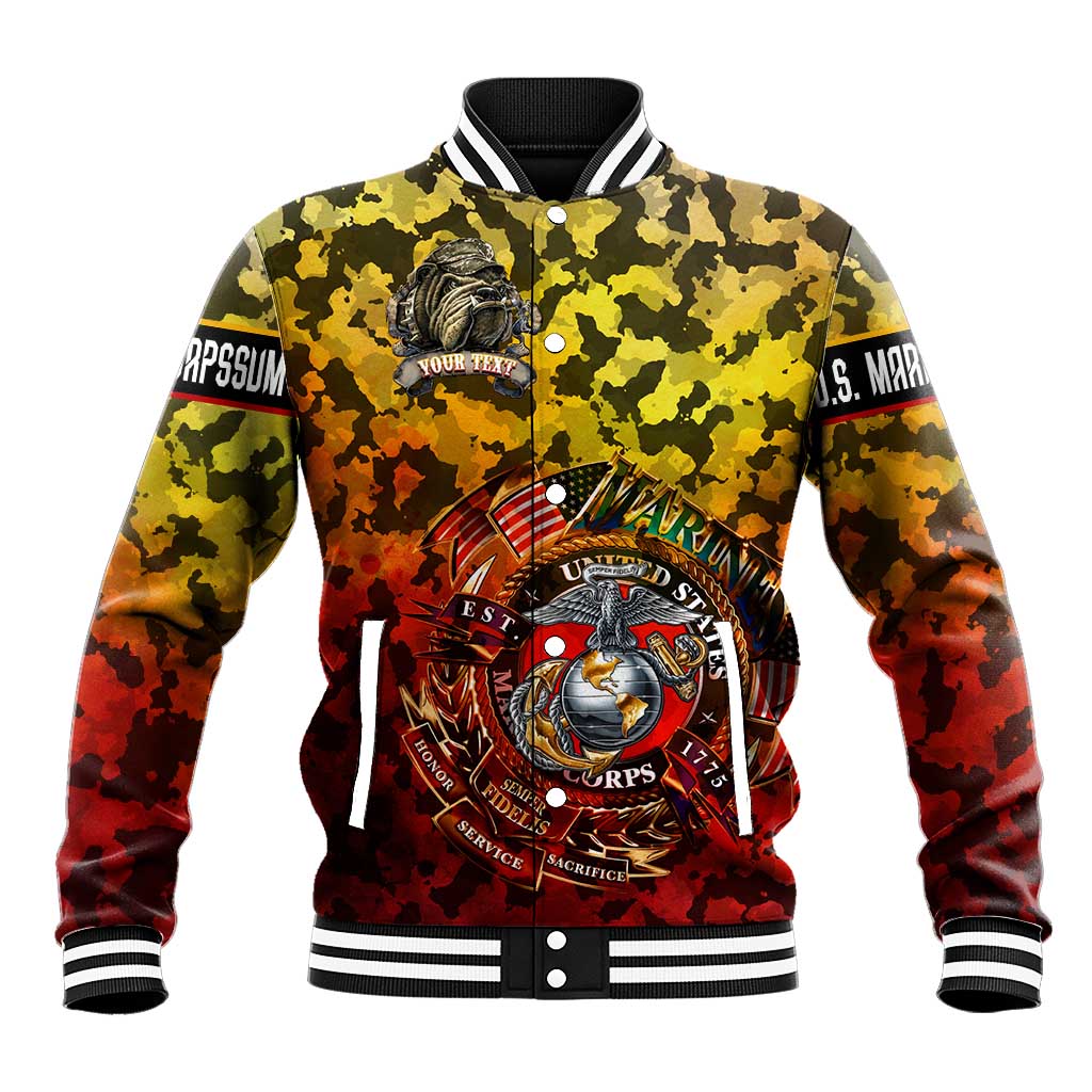 Chesty The Bulldog: Mascot Of Valor Baseball Jacket - Wonder Print Shop