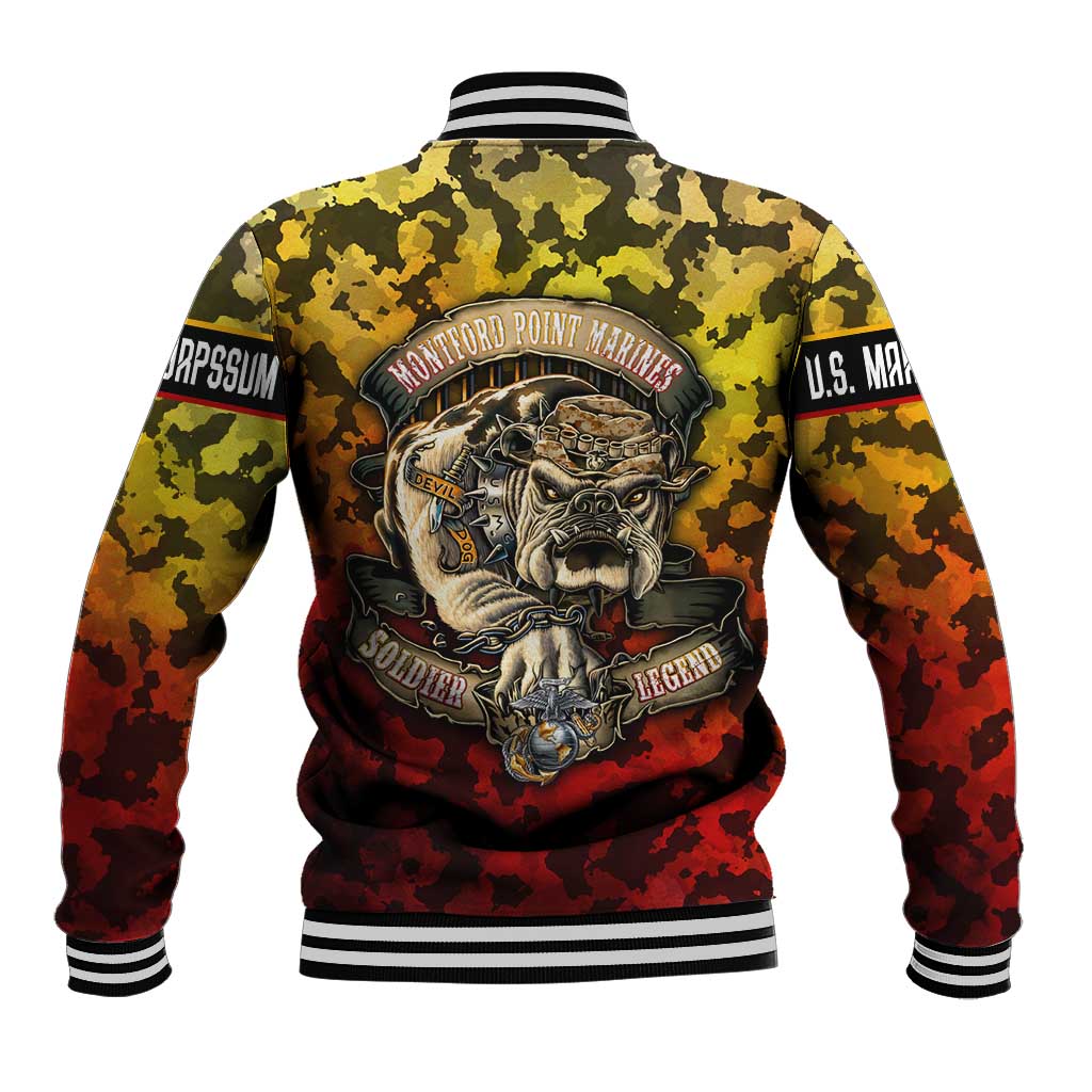 Chesty The Bulldog: Mascot Of Valor Baseball Jacket - Wonder Print Shop