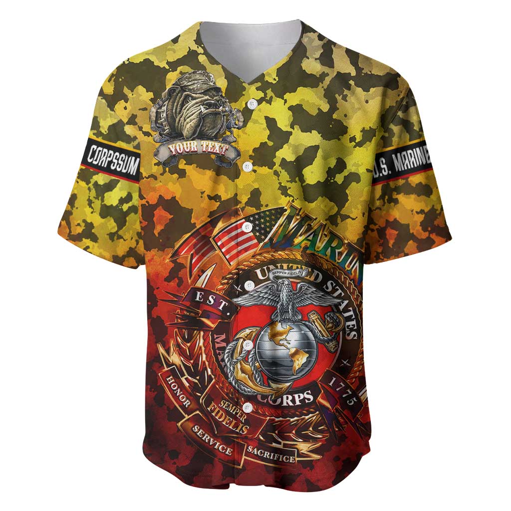 Chesty The Bulldog: Mascot Of Valor Baseball Jersey - Wonder Print Shop