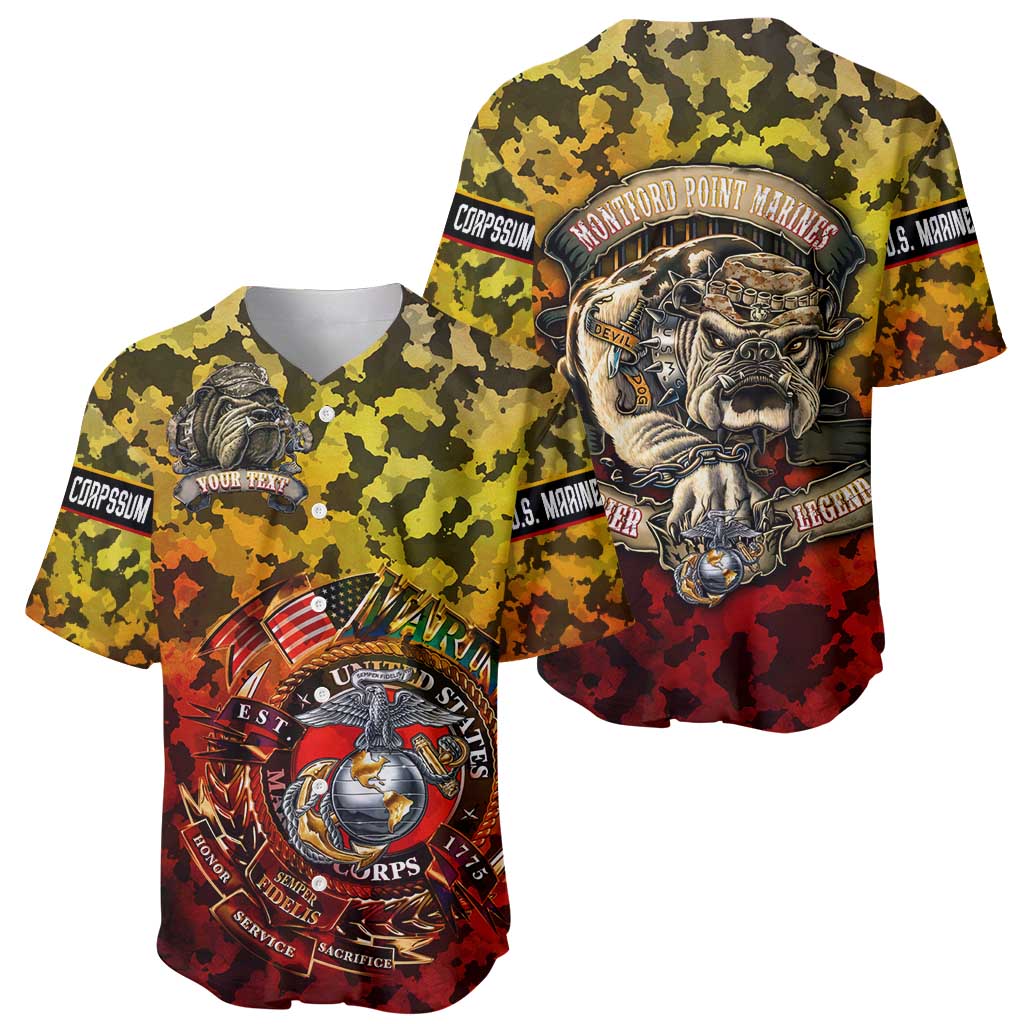 Chesty The Bulldog: Mascot Of Valor Baseball Jersey - Wonder Print Shop