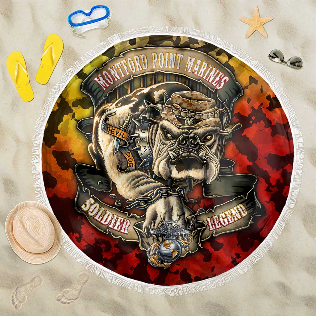 Chesty The Bulldog: Mascot Of Valor Beach Blanket - Wonder Print Shop