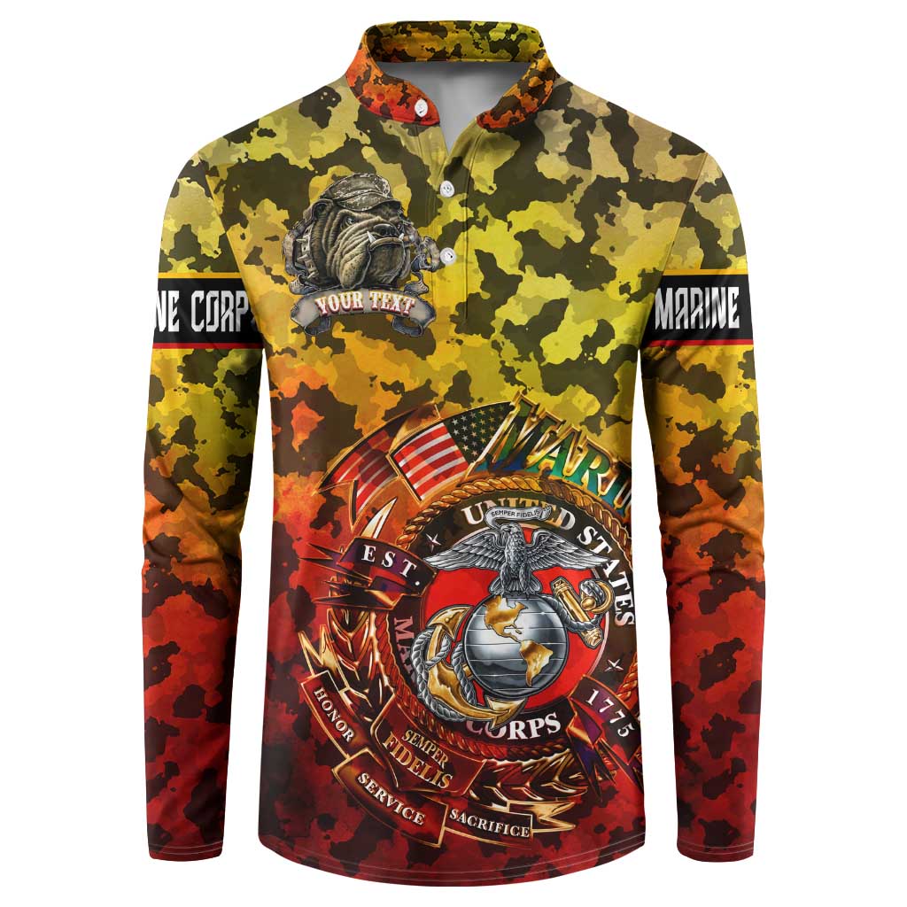 Chesty The Bulldog: Mascot Of Valor Button Sweatshirt - Wonder Print Shop