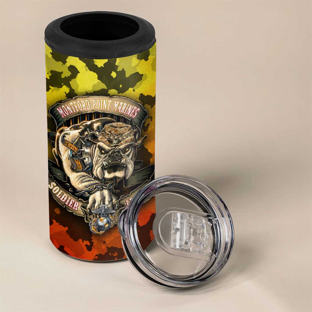 Chesty The Bulldog: Mascot Of Valor 4 in 1 Can Cooler Tumbler - Wonder Print Shop