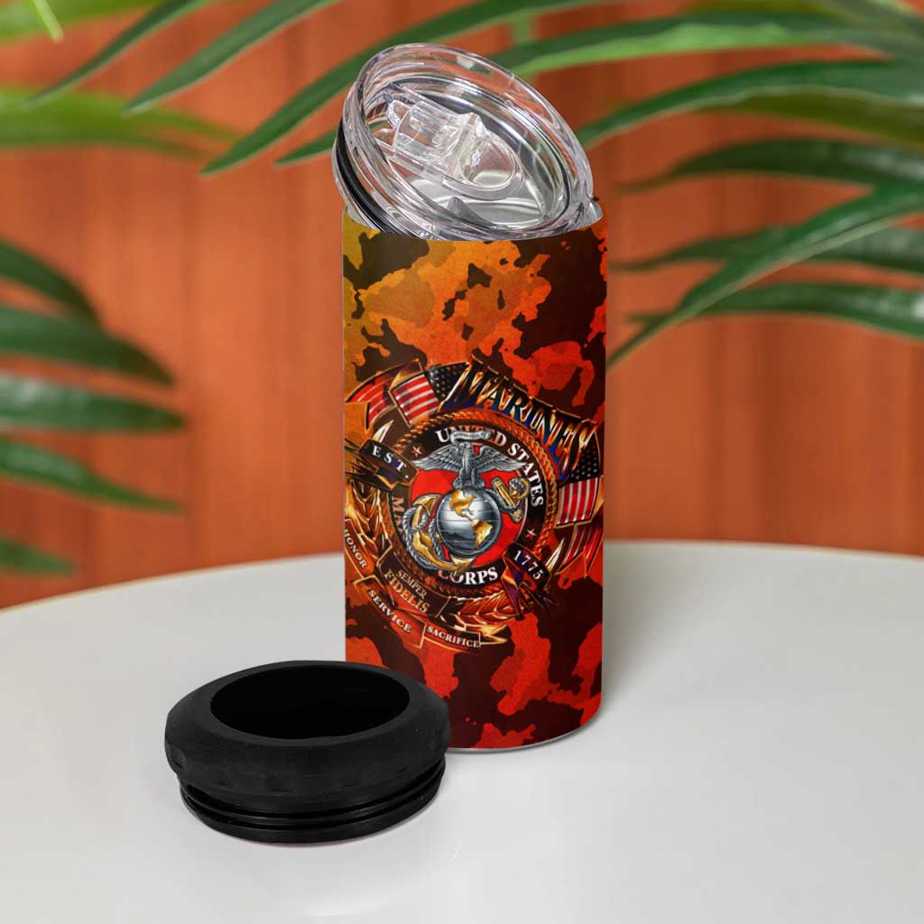 Chesty The Bulldog: Mascot Of Valor 4 in 1 Can Cooler Tumbler - Wonder Print Shop