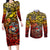 Chesty The Bulldog: Mascot Of Valor Couples Matching Long Sleeve Bodycon Dress and Long Sleeve Button Shirt - Wonder Print Shop