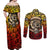Chesty The Bulldog: Mascot Of Valor Couples Matching Off Shoulder Maxi Dress and Long Sleeve Button Shirt - Wonder Print Shop