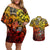 Chesty The Bulldog: Mascot Of Valor Couples Matching Off Shoulder Short Dress and Hawaiian Shirt - Wonder Print Shop