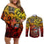 Chesty The Bulldog: Mascot Of Valor Couples Matching Off Shoulder Short Dress and Long Sleeve Button Shirt - Wonder Print Shop