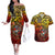 Chesty The Bulldog: Mascot Of Valor Couples Matching Off The Shoulder Long Sleeve Dress and Hawaiian Shirt - Wonder Print Shop