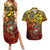 Chesty The Bulldog: Mascot Of Valor Couples Matching Summer Maxi Dress and Hawaiian Shirt - Wonder Print Shop
