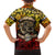 Chesty The Bulldog: Mascot Of Valor Family Matching Off The Shoulder Long Sleeve Dress and Hawaiian Shirt - Wonder Print Shop