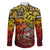Chesty The Bulldog: Mascot Of Valor Family Matching Off The Shoulder Long Sleeve Dress and Hawaiian Shirt - Wonder Print Shop