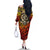 Chesty The Bulldog: Mascot Of Valor Family Matching Off The Shoulder Long Sleeve Dress and Hawaiian Shirt - Wonder Print Shop