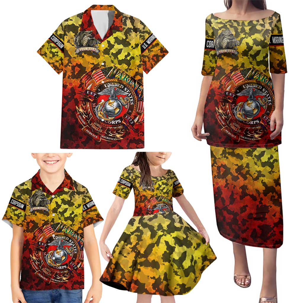 Chesty The Bulldog: Mascot Of Valor Family Matching Puletasi and Hawaiian Shirt - Wonder Print Shop