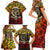 Chesty The Bulldog: Mascot Of Valor Family Matching Short Sleeve Bodycon Dress and Hawaiian Shirt - Wonder Print Shop