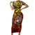Chesty The Bulldog: Mascot Of Valor Family Matching Short Sleeve Bodycon Dress and Hawaiian Shirt - Wonder Print Shop