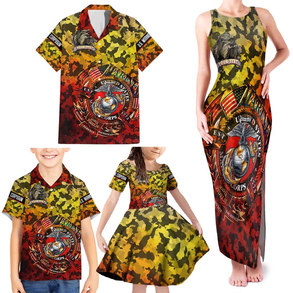 Chesty The Bulldog: Mascot Of Valor Family Matching Tank Maxi Dress and Hawaiian Shirt - Wonder Print Shop