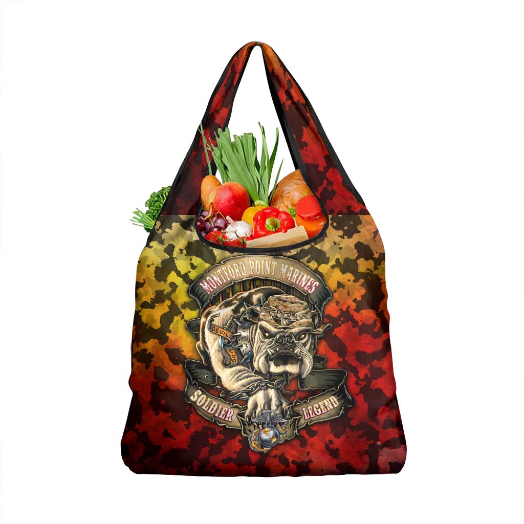 Chesty The Bulldog: Mascot Of Valor Grocery Bag - Wonder Print Shop