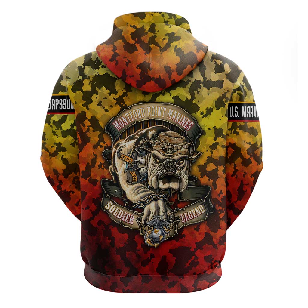 Chesty The Bulldog: Mascot Of Valor Hoodie - Wonder Print Shop