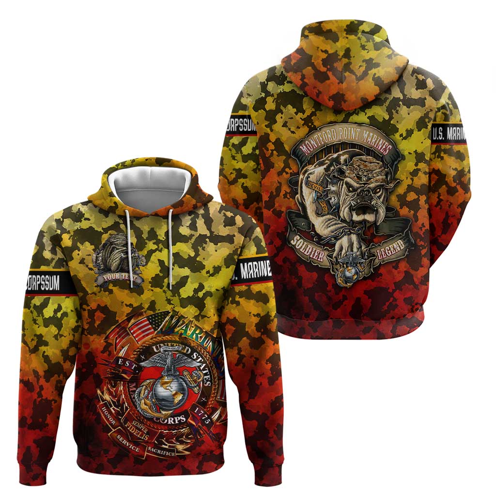 Chesty The Bulldog: Mascot Of Valor Hoodie - Wonder Print Shop