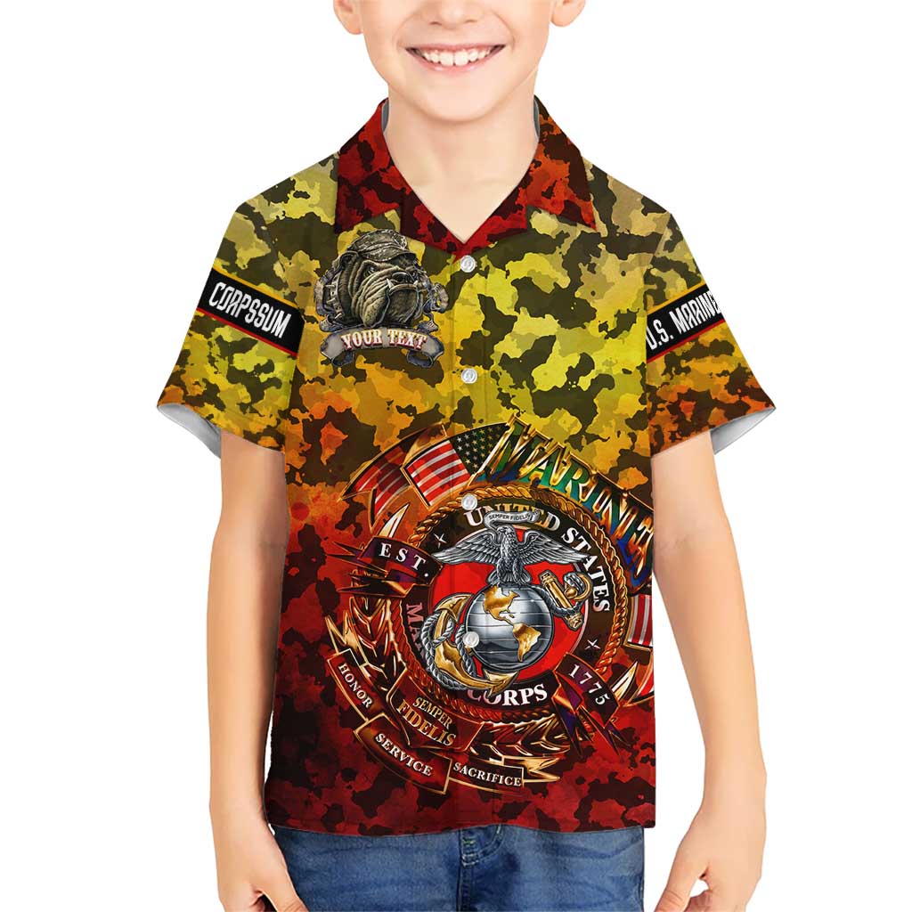 Chesty The Bulldog: Mascot Of Valor Kid Hawaiian Shirt - Wonder Print Shop