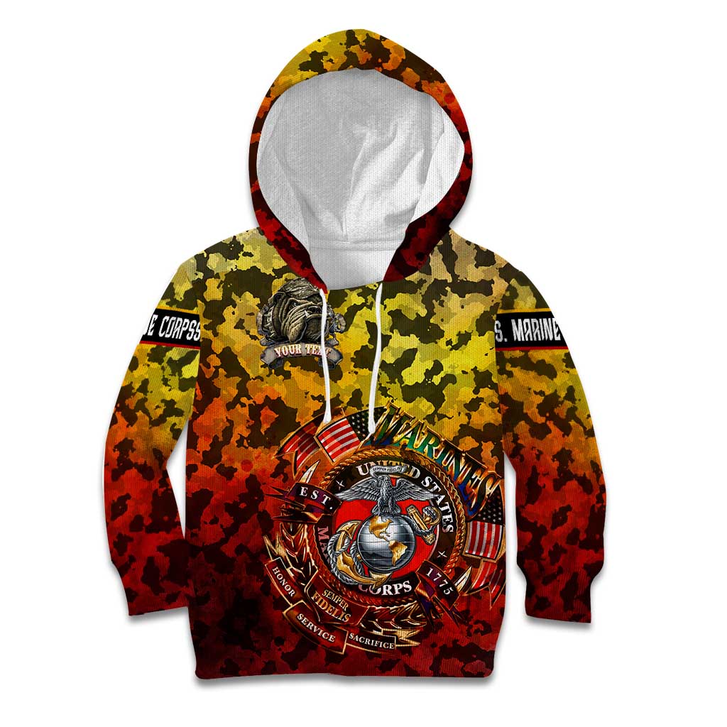 Chesty The Bulldog: Mascot Of Valor Kid Hoodie - Wonder Print Shop
