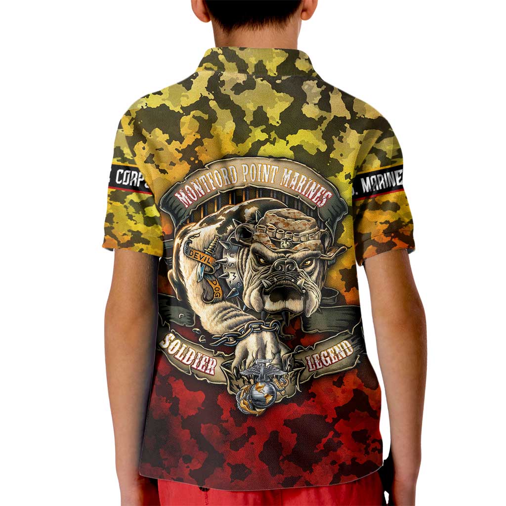 Chesty The Bulldog: Mascot Of Valor Kid Polo Shirt - Wonder Print Shop