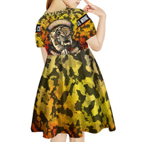Chesty The Bulldog: Mascot Of Valor Kid Short Sleeve Dress - Wonder Print Shop