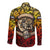Chesty The Bulldog: Mascot Of Valor Long Sleeve Button Shirt - Wonder Print Shop
