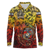 Chesty The Bulldog: Mascot Of Valor Long Sleeve Polo Shirt - Wonder Print Shop