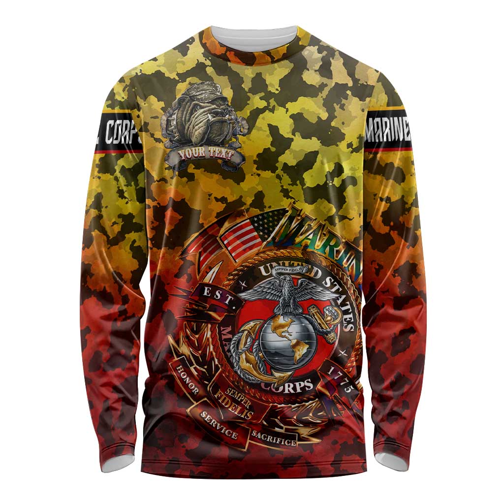 Chesty The Bulldog: Mascot Of Valor Long Sleeve Shirt - Wonder Print Shop