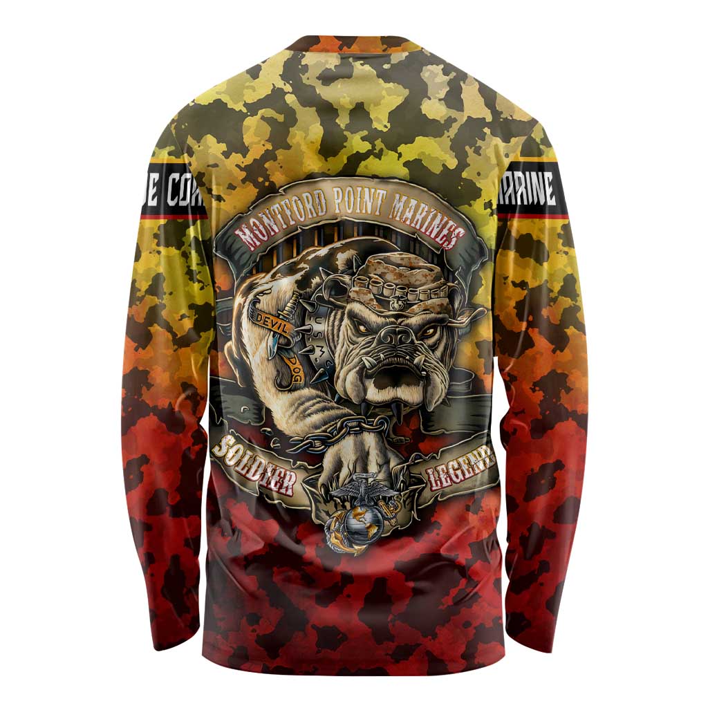 Chesty The Bulldog: Mascot Of Valor Long Sleeve Shirt - Wonder Print Shop