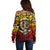 Chesty The Bulldog: Mascot Of Valor Off Shoulder Sweater - Wonder Print Shop