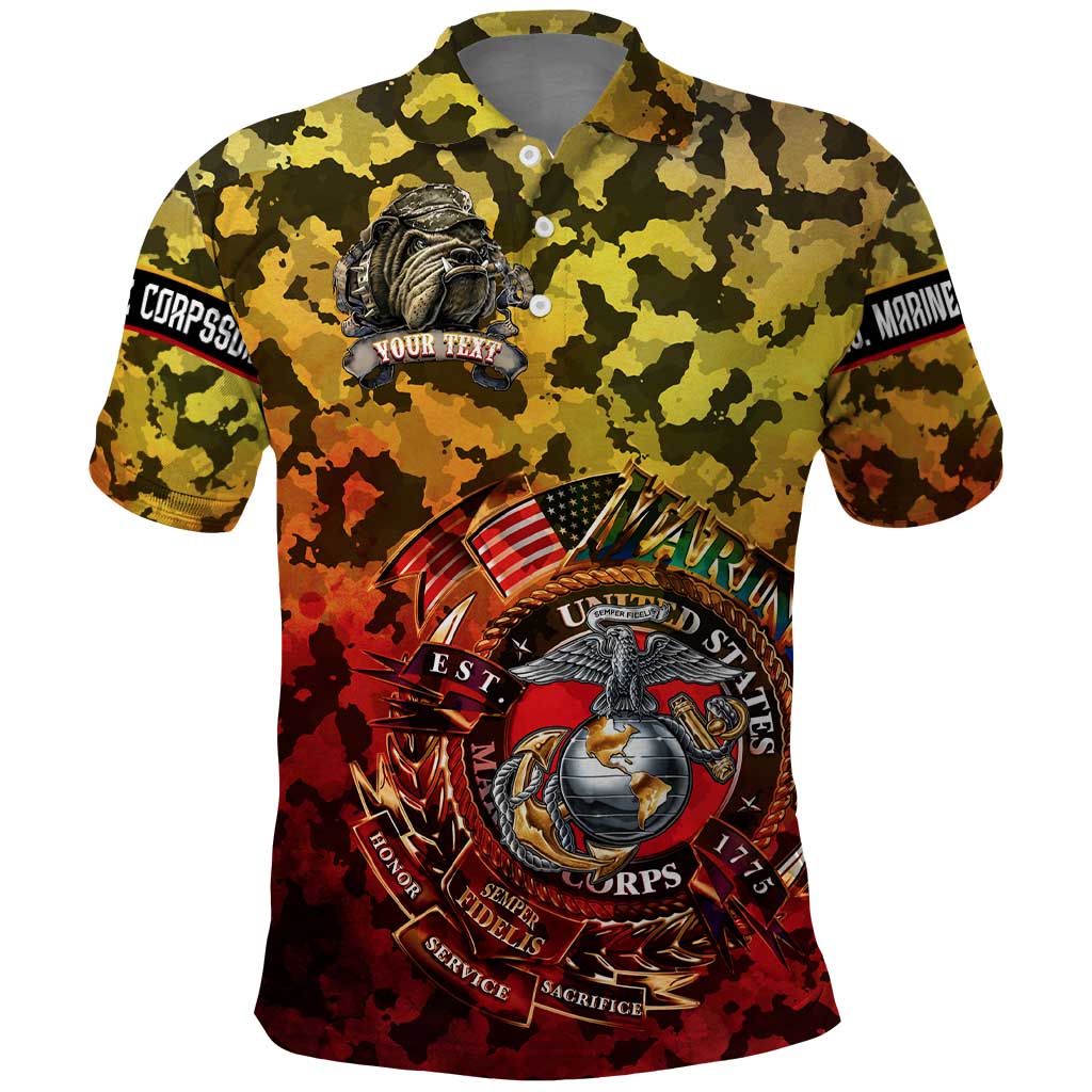 Chesty The Bulldog: Mascot Of Valor Polo Shirt - Wonder Print Shop