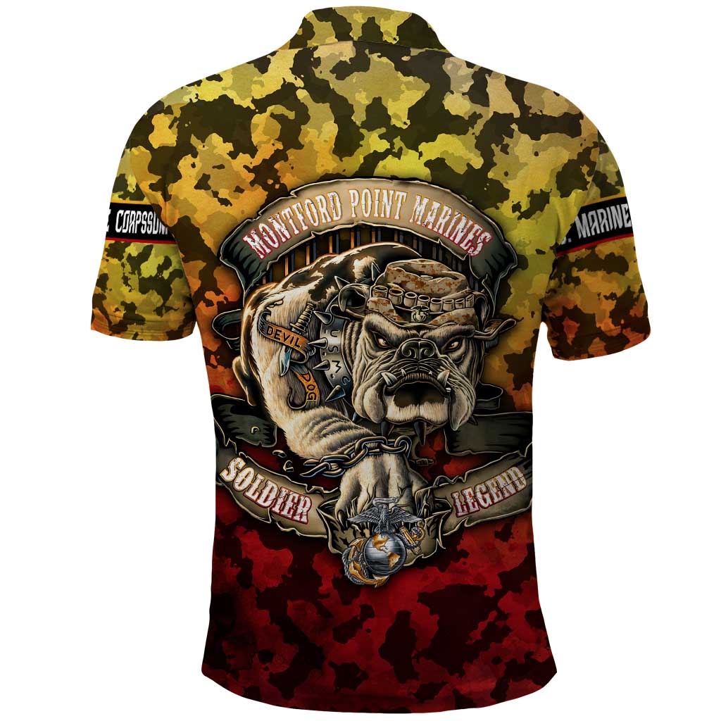 Chesty The Bulldog: Mascot Of Valor Polo Shirt - Wonder Print Shop