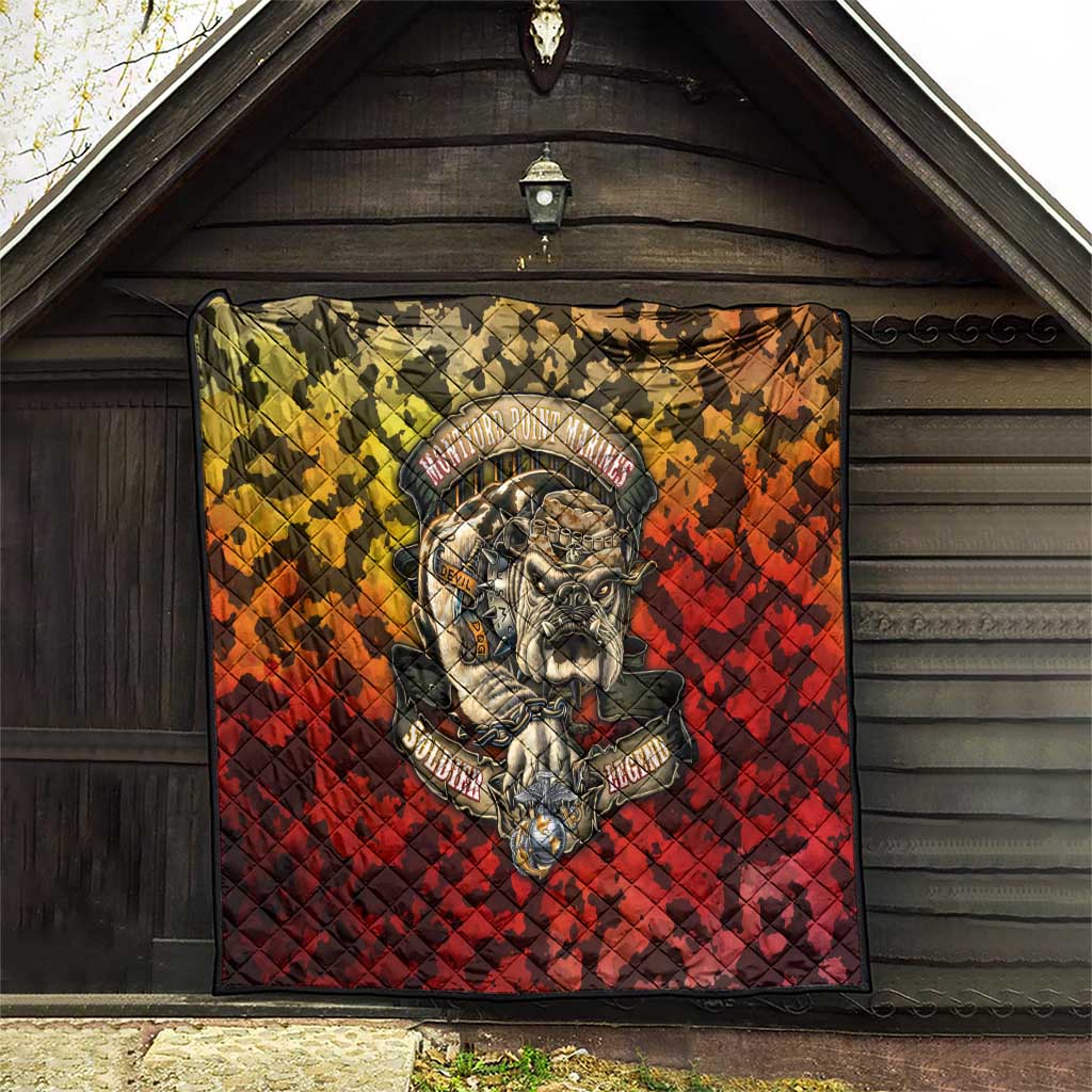 Chesty The Bulldog: Mascot Of Valor Quilt - Wonder Print Shop