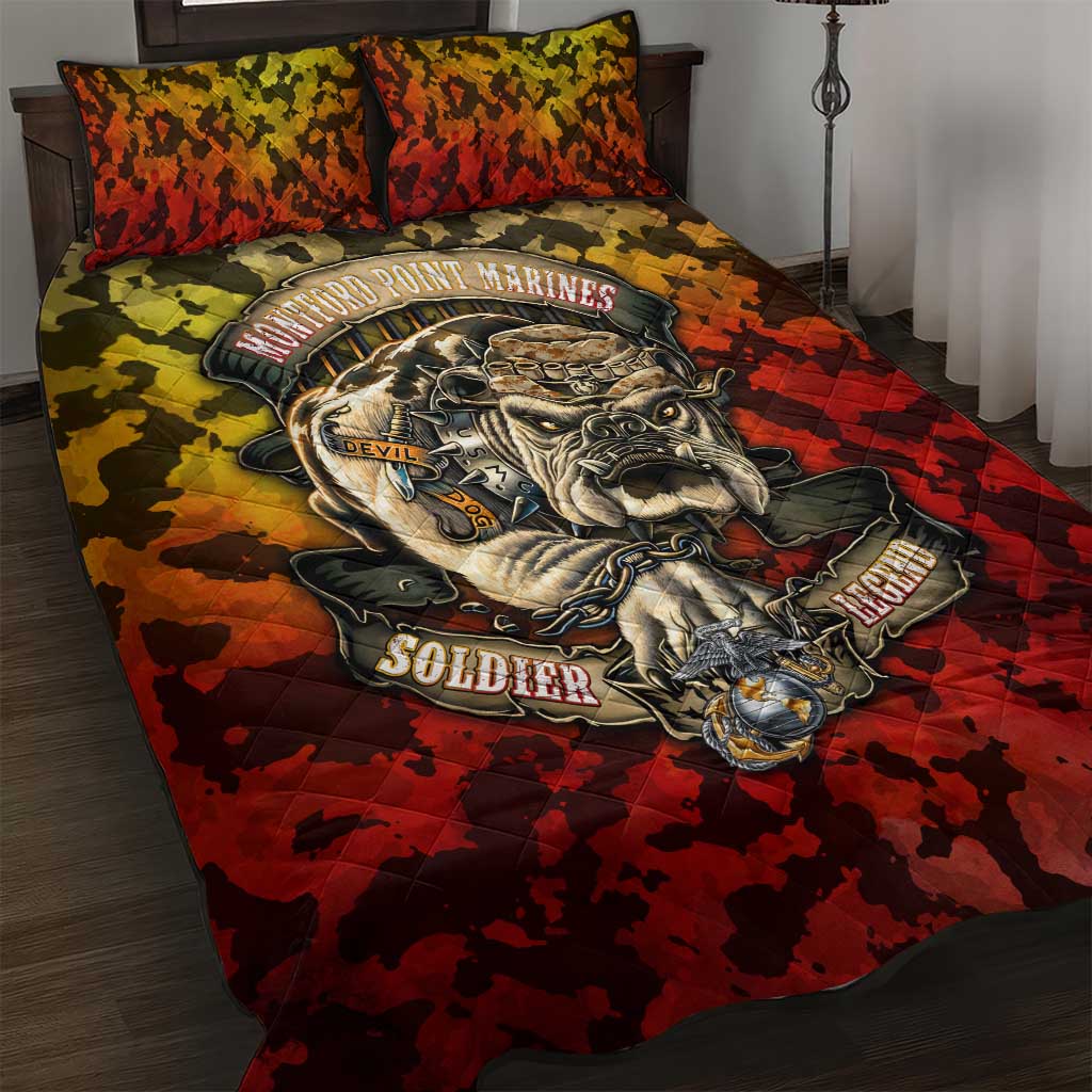 Chesty The Bulldog: Mascot Of Valor Quilt Bed Set - Wonder Print Shop