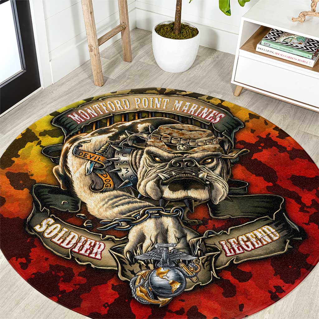 Chesty The Bulldog: Mascot Of Valor Round Carpet - Wonder Print Shop