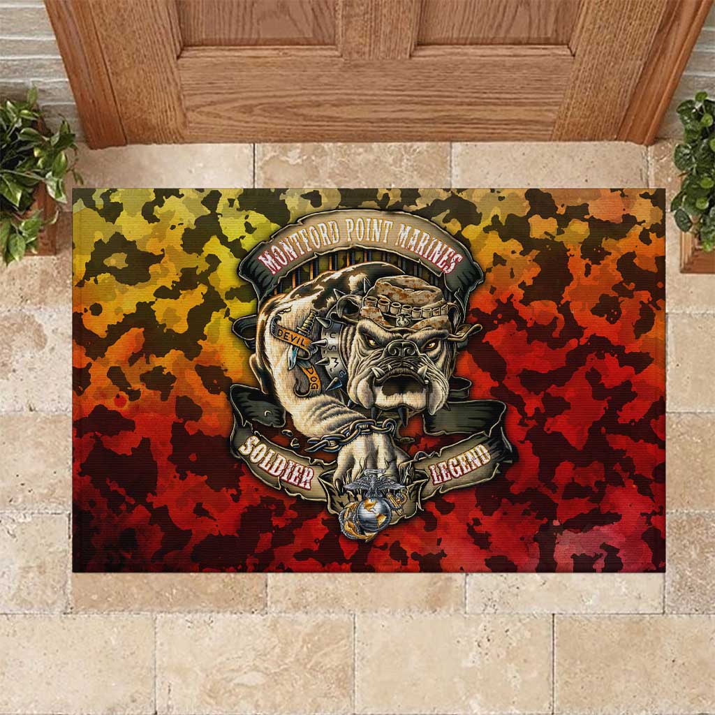 Chesty The Bulldog: Mascot Of Valor Rubber Doormat - Wonder Print Shop