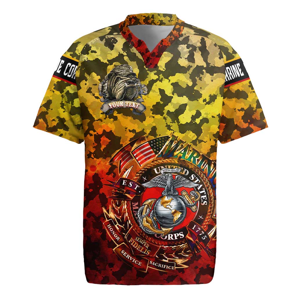 Chesty The Bulldog: Mascot Of Valor Rugby Jersey - Wonder Print Shop