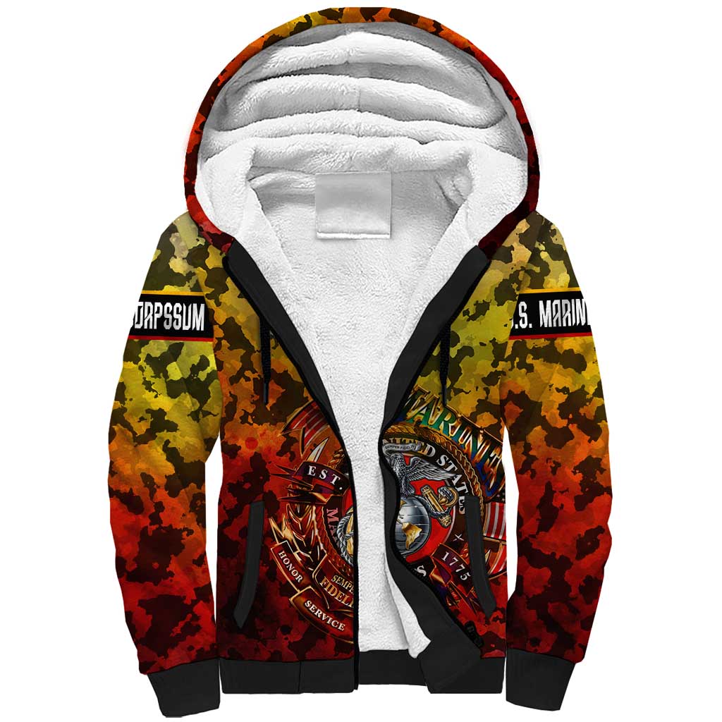 Chesty The Bulldog: Mascot Of Valor Sherpa Hoodie - Wonder Print Shop