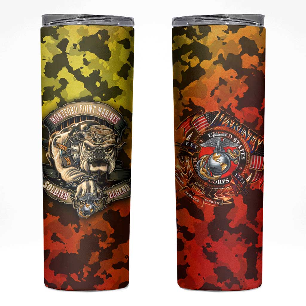 Chesty The Bulldog: Mascot Of Valor Skinny Tumbler - Wonder Print Shop