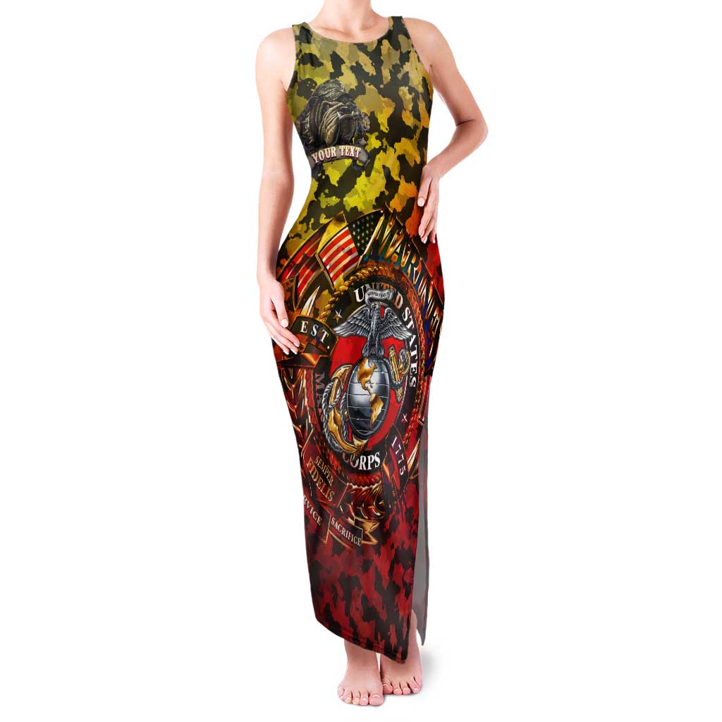 Chesty The Bulldog: Mascot Of Valor Tank Maxi Dress - Wonder Print Shop