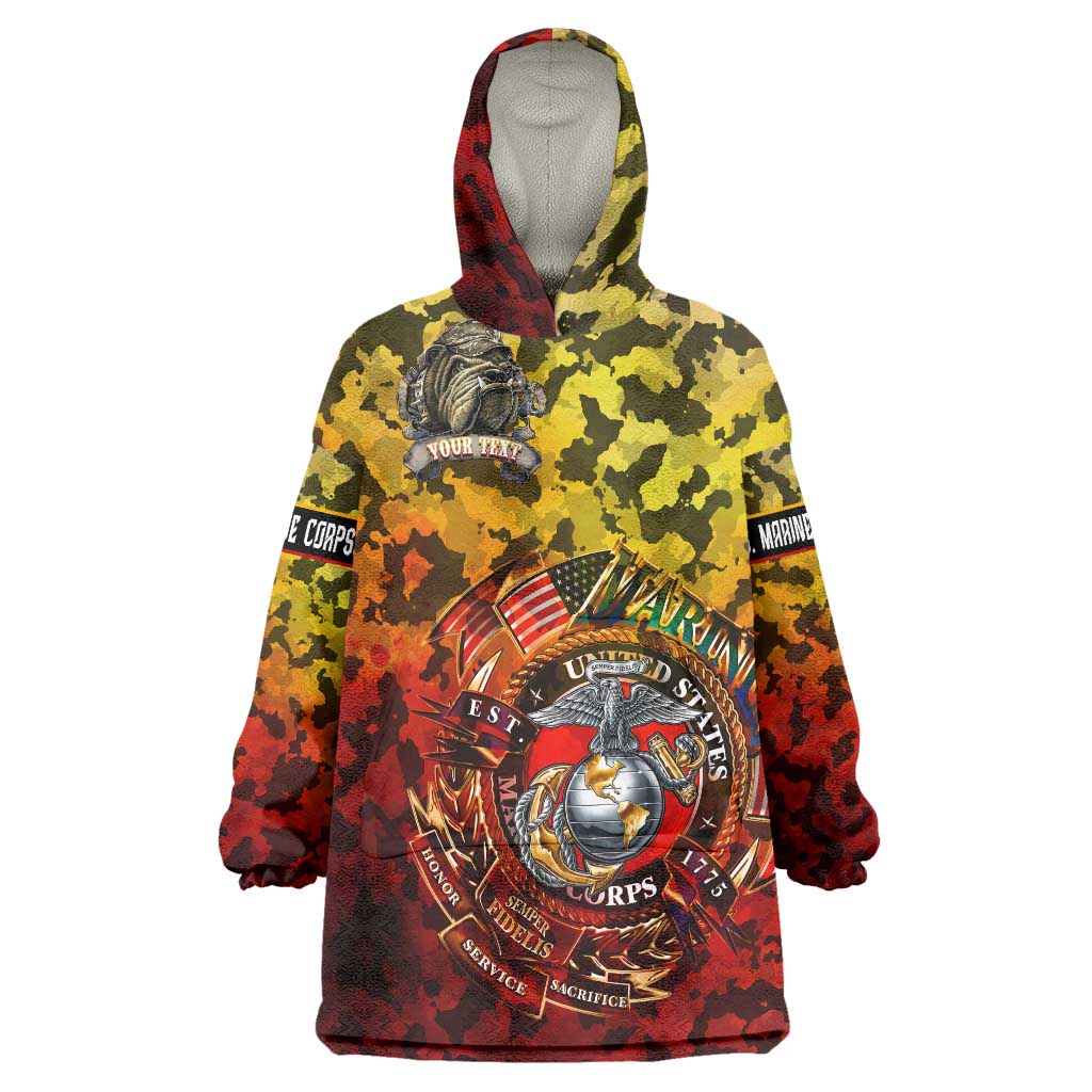 Chesty The Bulldog: Mascot Of Valor Wearable Blanket Hoodie - Wonder Print Shop