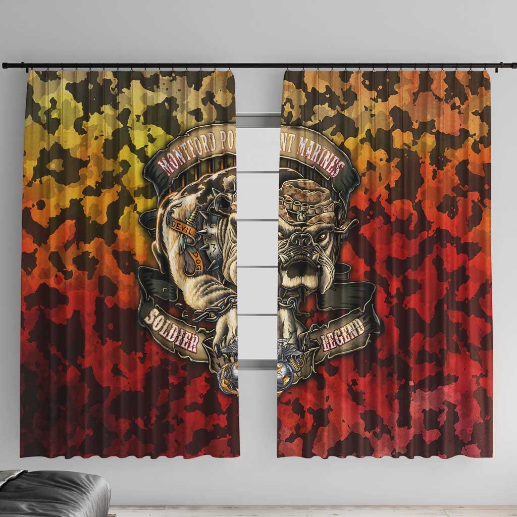 Chesty The Bulldog: Mascot Of Valor Window Curtain - Wonder Print Shop