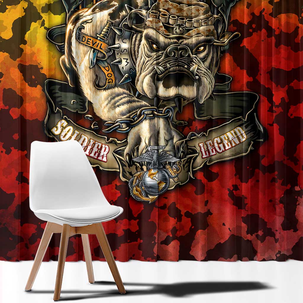Chesty The Bulldog: Mascot Of Valor Window Curtain - Wonder Print Shop