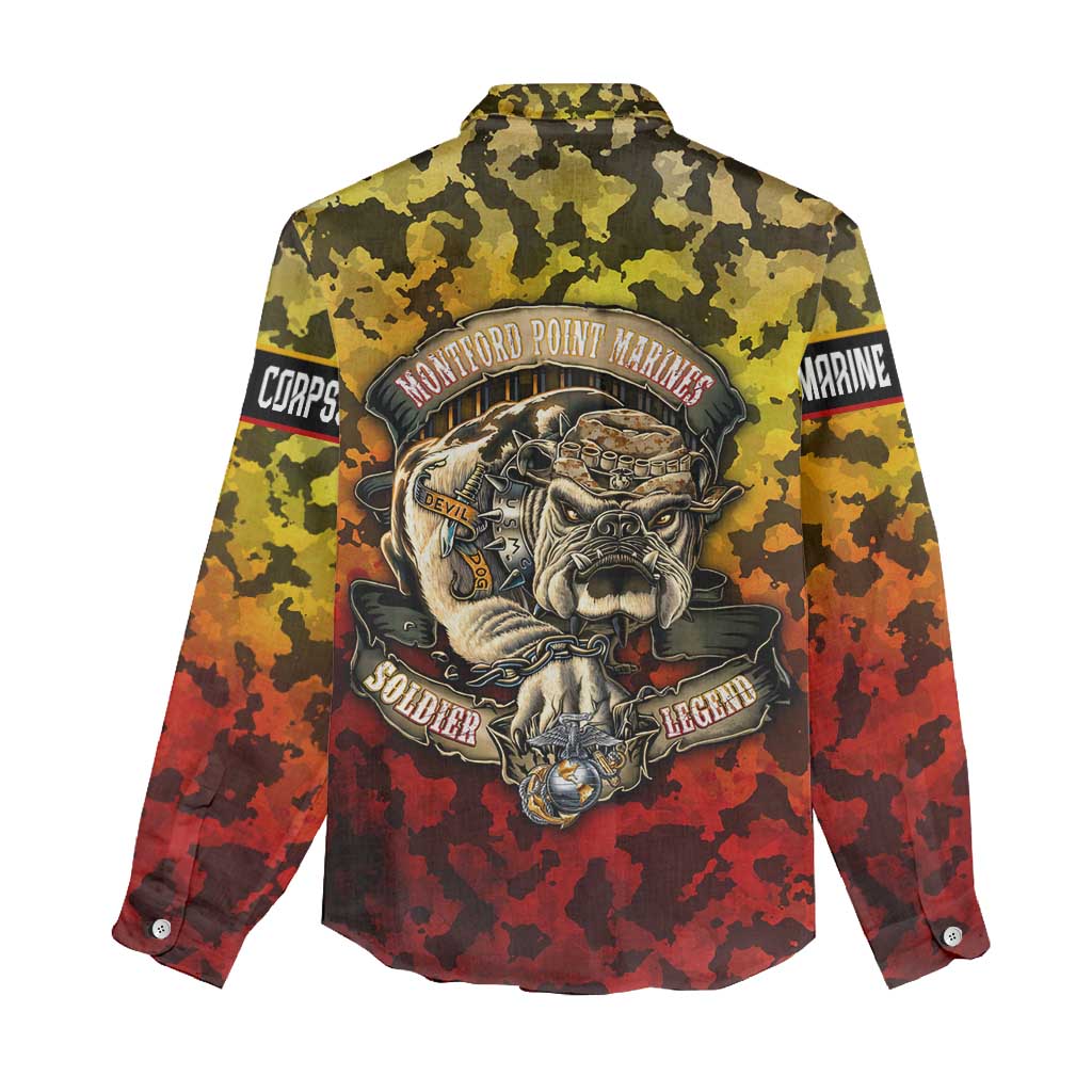 Chesty The Bulldog: Mascot Of Valor Women Casual Shirt - Wonder Print Shop